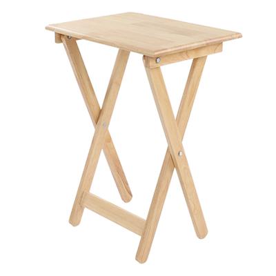Classic TV Dinner Folding Trays with Storage Rack Tray Table Set Wooden Snack Tables