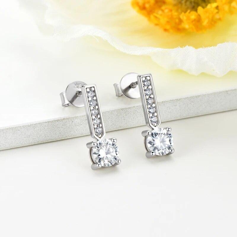 D Color 0.5Carat Moissanite Diamond Stud Earrings for Women 2023 Trending Jewelry 925 Silver 18K White Gold Plated Long Earrings