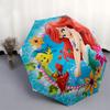 Disney Mermaid,Sea Friends Manual Opening and Closing Umbrella, 11-Rib Reinforced Folding Design, Lightweight