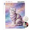 5D Pearl Kit Pearl Cat Lavender Diamond Pattern DIY Enamel Art for Living Room Bedroom Wall Decoration Handmade Gift