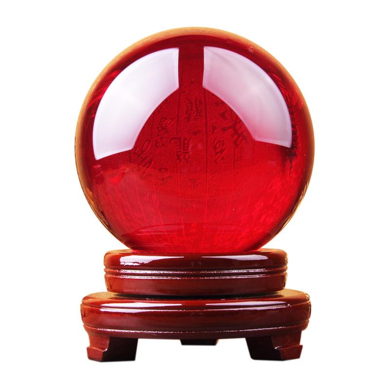 Red K9 Crystal Ball: Transparent Decorative Ornament for Office & Living Room – Fashionable and Simple