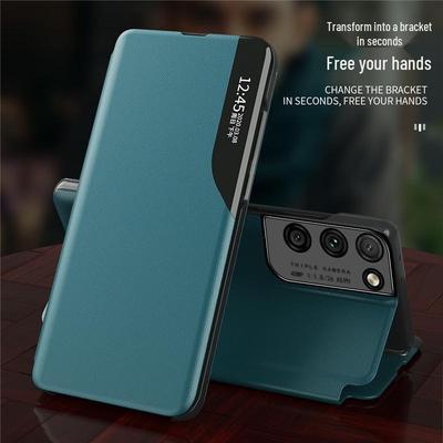 Compatible Samsung S25/24/23/22/21 Ultra FE Phone Case: Magnetic, Drop-Proof Leather with Side Window.