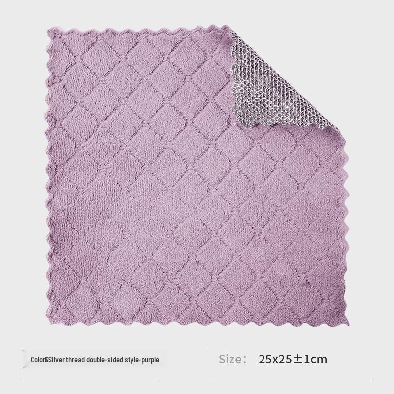 Silberfaden Doppelseitiges Spültuch: Antihaftöl, Stahlwolle-Scheuerschwamm für die Küchenreinigung