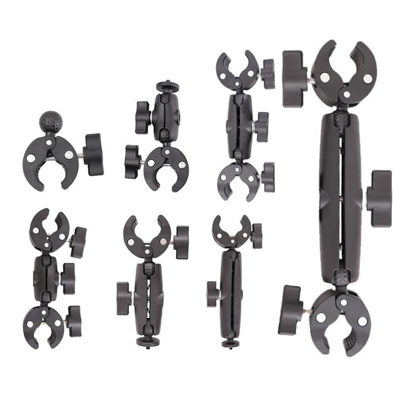 Dual-Headed Universal Action Camera Handlebar Mount Clamp for Motorcycles