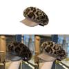 Leopard Print Newsboy Cap With Round Top And Stylish Design For Urban Commuting