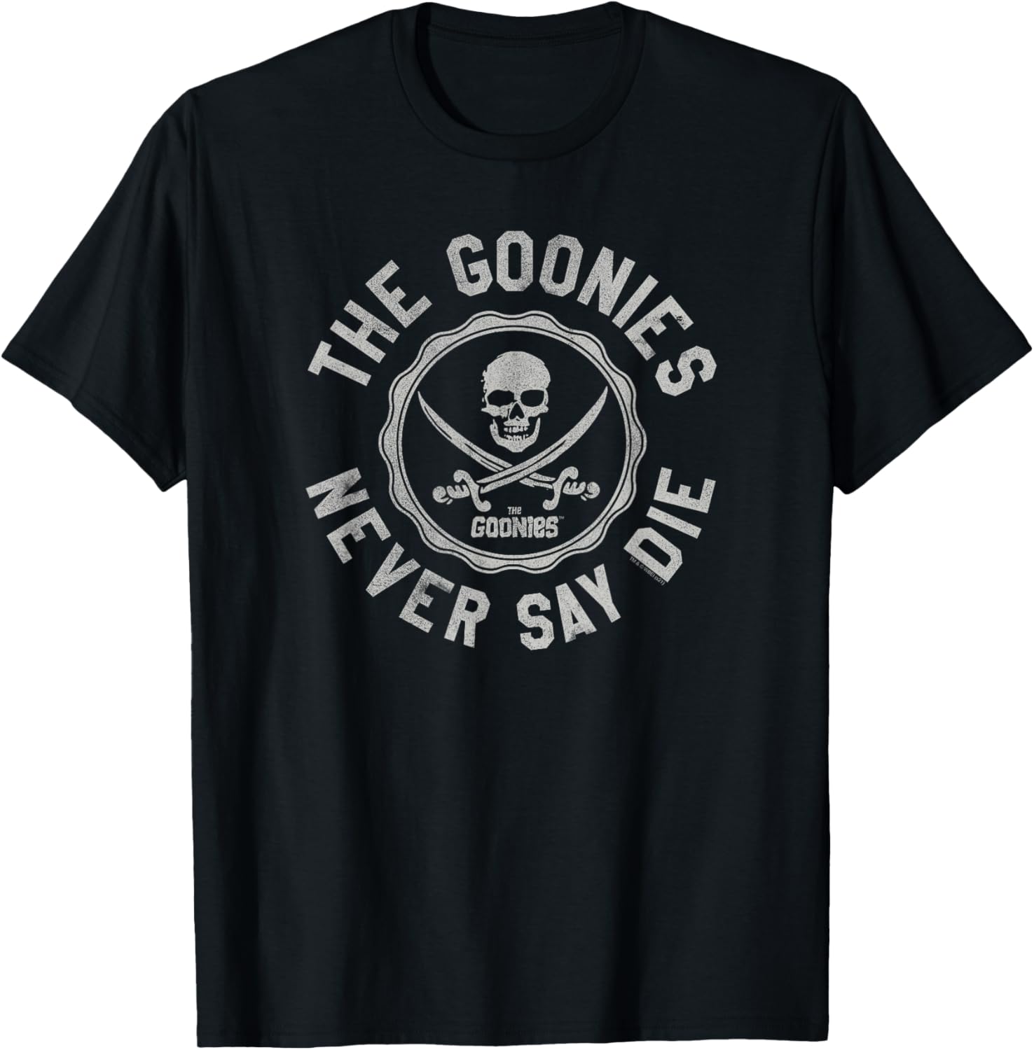 Goonies Никогда не сдаются Печать Varsity Ретро Футболка с изображением из фильма S разноцветный