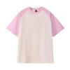Spring and summer g heavy loose top American retro pure cotton shoulder ramp short sleeve contrasting color couple T-shirt contrasting color design