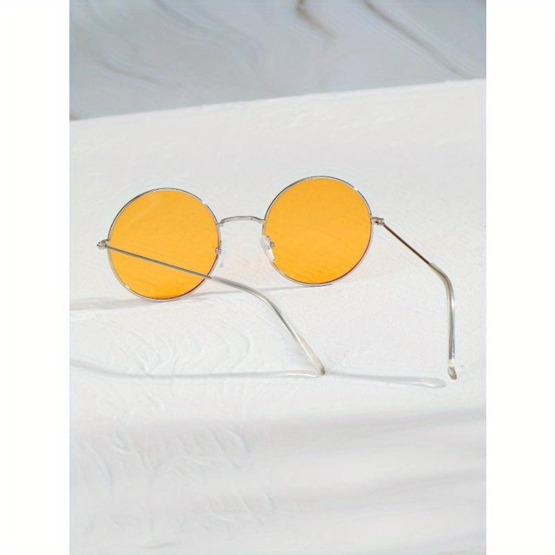1 par Gafas de Moda de Montura Redonda para Hombre Lentes Tintadas para Decoración Vintage Accesorios de Playa Gafas de Sol Sombras de Festival para Vacaciones de Verano en la Playa