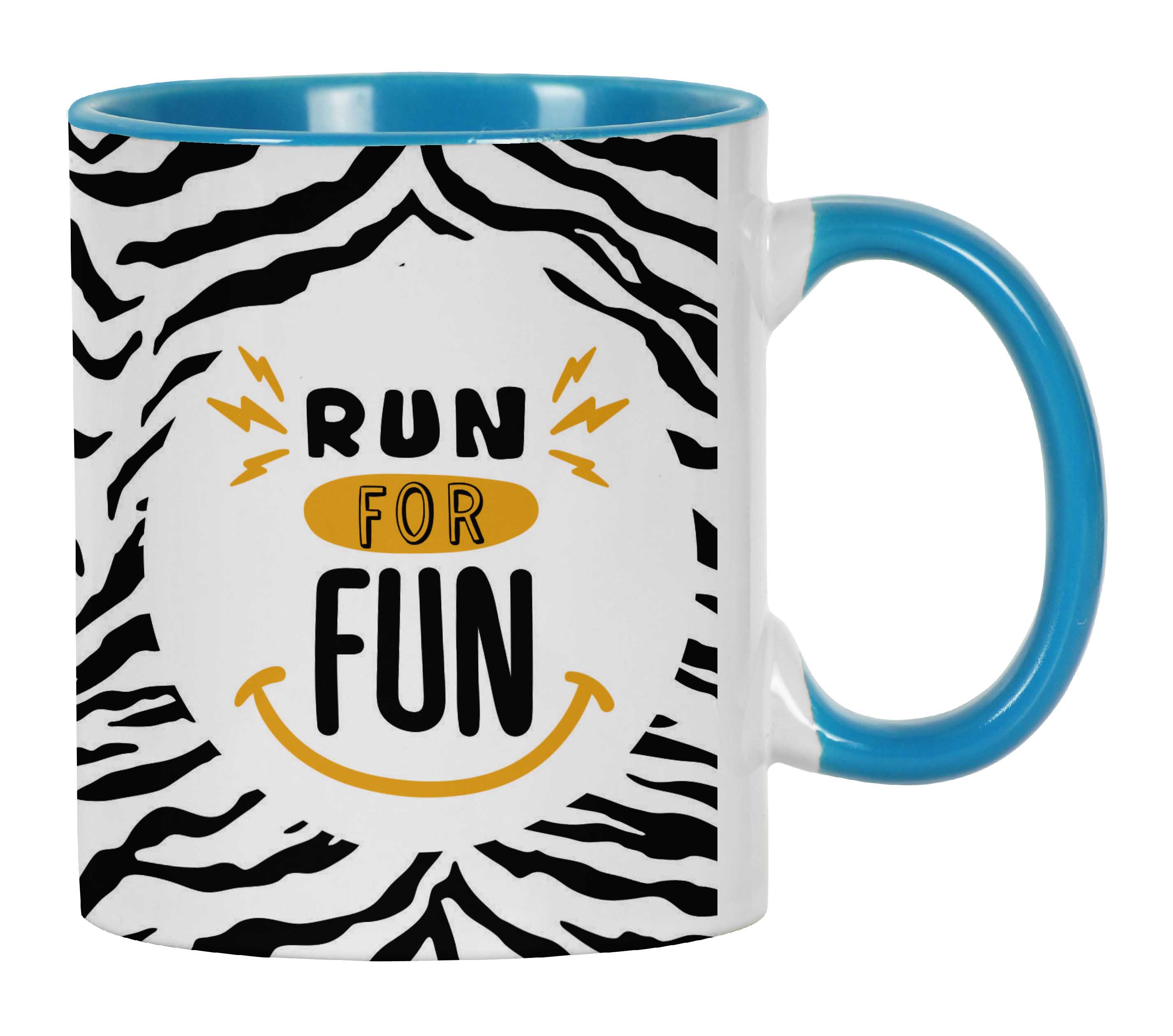 

Inkdotpot Run For Fun 11oz Ceramic Coffee Mug Funny for Fitness lover Hilarious Quote Novelty 11oz небо синє кольору