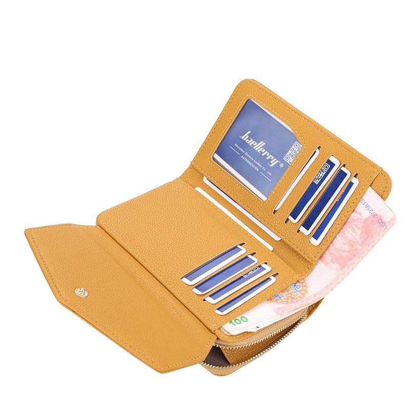 Dámská módní dlouhá peněženka Pu Leather Clutch Bag Ladies Jednoduchá vícekartová peněženka na zip na mince