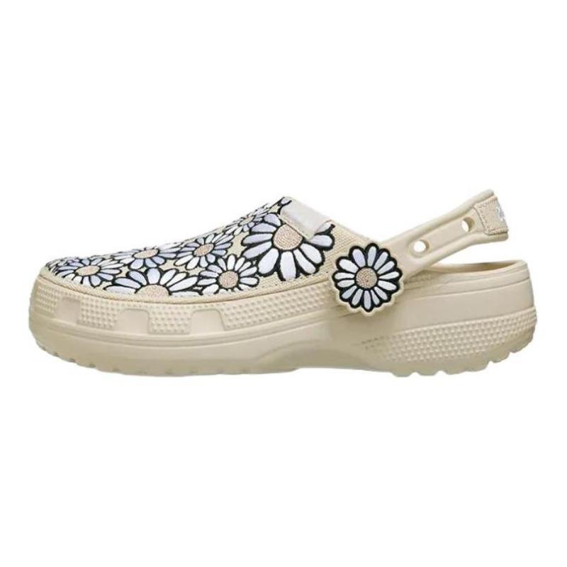Crocs Classic Lite Daisy Versatile Casual Outdoor Breathable Clogs Women Beige 213231-2MC 39