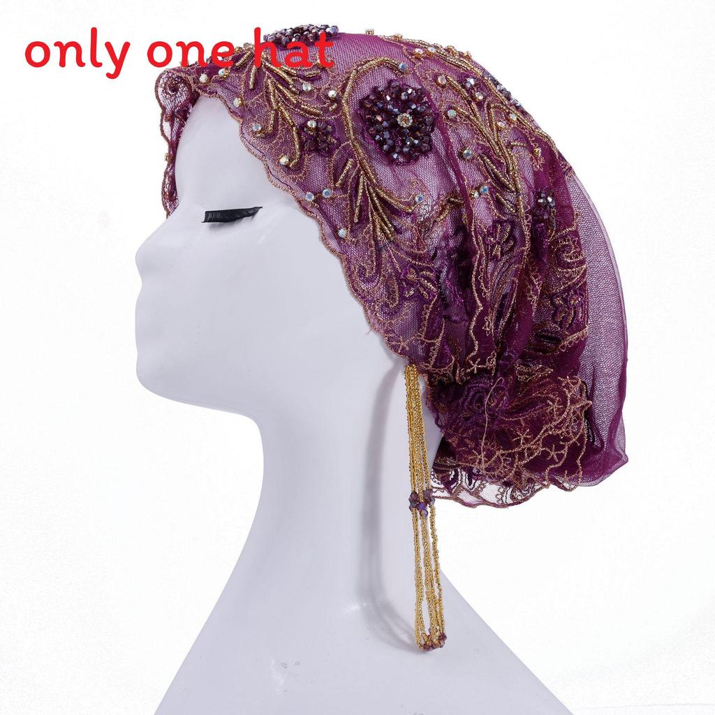 Silk Embroidered Fish Tail Cloche Hat With Tassels For Summer And Winter Wear