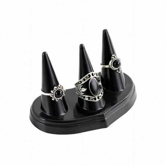 Ringoppbevaringsstativ Ringutstillingsholder Tre-finger ringutstillingsstativ Sminkebord oppbevaringsstativ Smykkebutikk Ringutstillingsorganisator