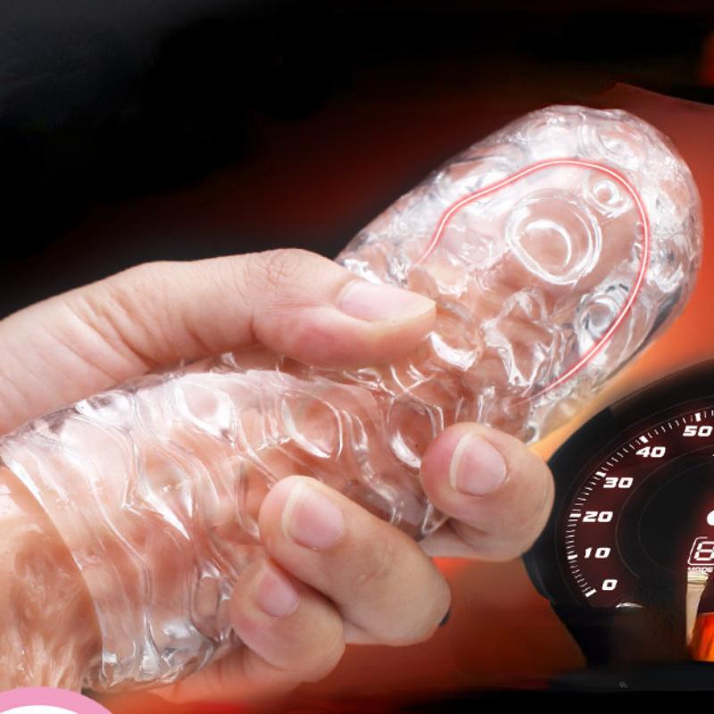 Transparentní silikonový kalíšek na masturbaci pro muže Bezpečné měkké hračky Orgasmus Mužská masturbátor Sexuální hračka Realistická vagina Zboží pro dospělé