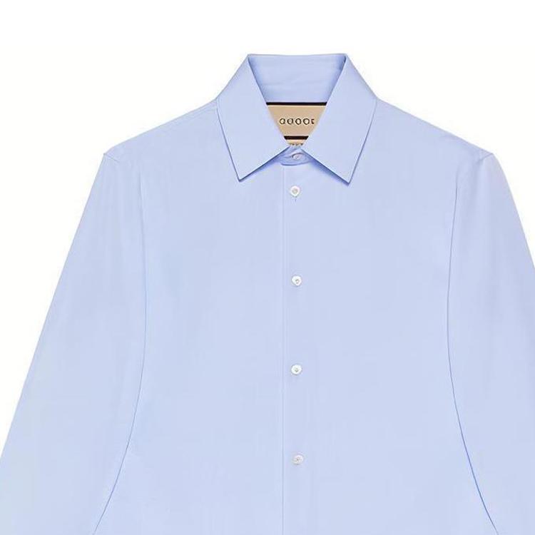 GUCCI Shirts Men's Light Blue Lapel Moderate Other 649699-Z3854-4910