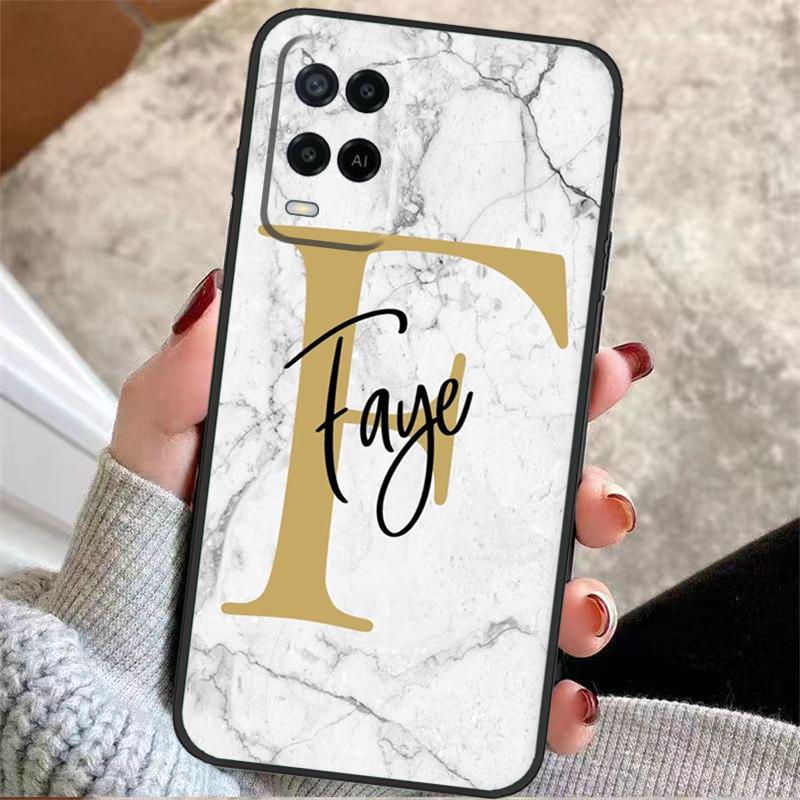 Personalisierte Custom Name Marble Case For OPPO A96 A76 A16 A98 A78 A58 A18 A15 A17 A77 A5 A9 A74 A94 A52 A72 A53S A54S A57S