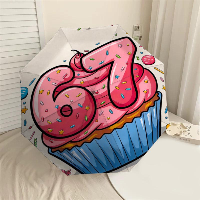 

1PC cupcake number Umbrella-8-Rib Reinforced, Automatic Open, Lightweight & Durable, Fashion Accessory for Outdoor, J0420