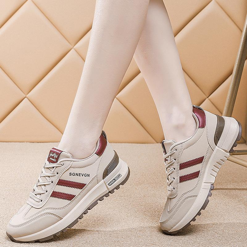 

Fashion Women s Shoes 2025 Spring Autumn New Non Slip Platforms Sneakers Color Blocked Vulcanized Shoes Height Increasing Casual Shoes 35 вино красного