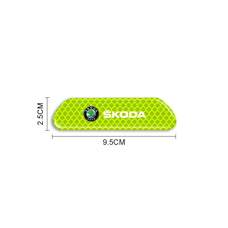 XOWS7 4pcs Car Door Reflective Strips security Warning Stickers For Skoda Octavia Fabia Kamiq Kapoq Kodiaq Rapid SCALA Superb