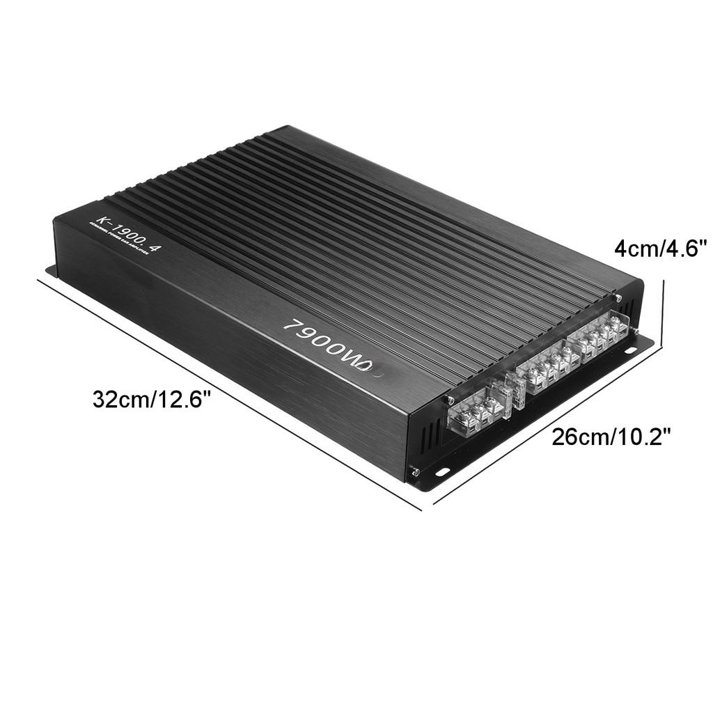 7900W 12V 4-Channel Bass Car Speaker High Power Car Audio Amplifier Portable Aluminum Alloy Subwoofer