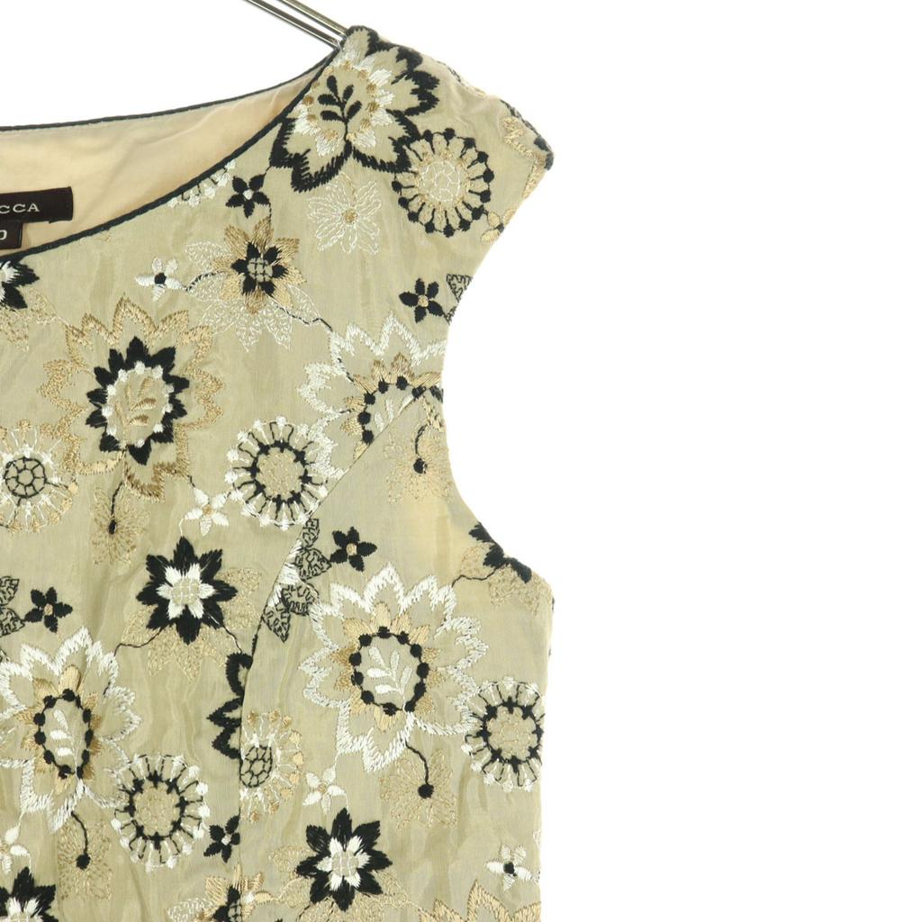 Beauty Products TOCCA Made In Japan All-over Embroidered Floral Pattern No Sleeve Knee-length Dress Women Used