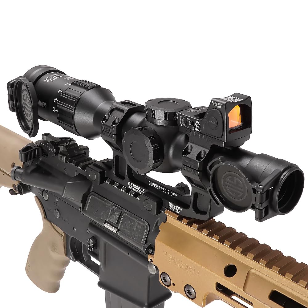 Ryohin Buhin 2-Piece Set: EVOLUTION GEAR GEISSELE 1.93" Scope Mount, Black & RMRSRO Mount Replica Set, Hard Anodized Finish, Metal