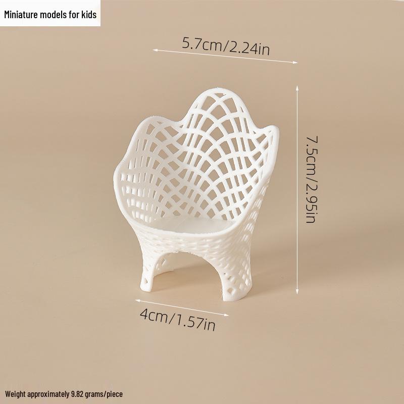 Miniature Woven Sofa Chair Model for Dollhouse Scene Ornaments