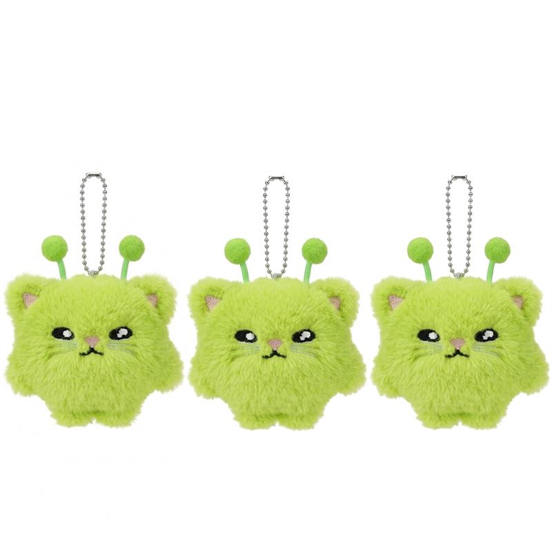 1/5Pc Cute Alien Cat Plush Keychain Kawaii Fluffy Cat Doll Pendant Backpack Ornament Stuffed Animal Keyring Girls Gift