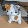 Lovely Crochet Cat Creative Knitted Doll Handwoven Mini Cat Desk Decor Friends Funny Gift