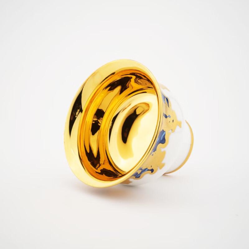 Eight Treasures Auspicious Blue Bone China Tea Cup Gift Set