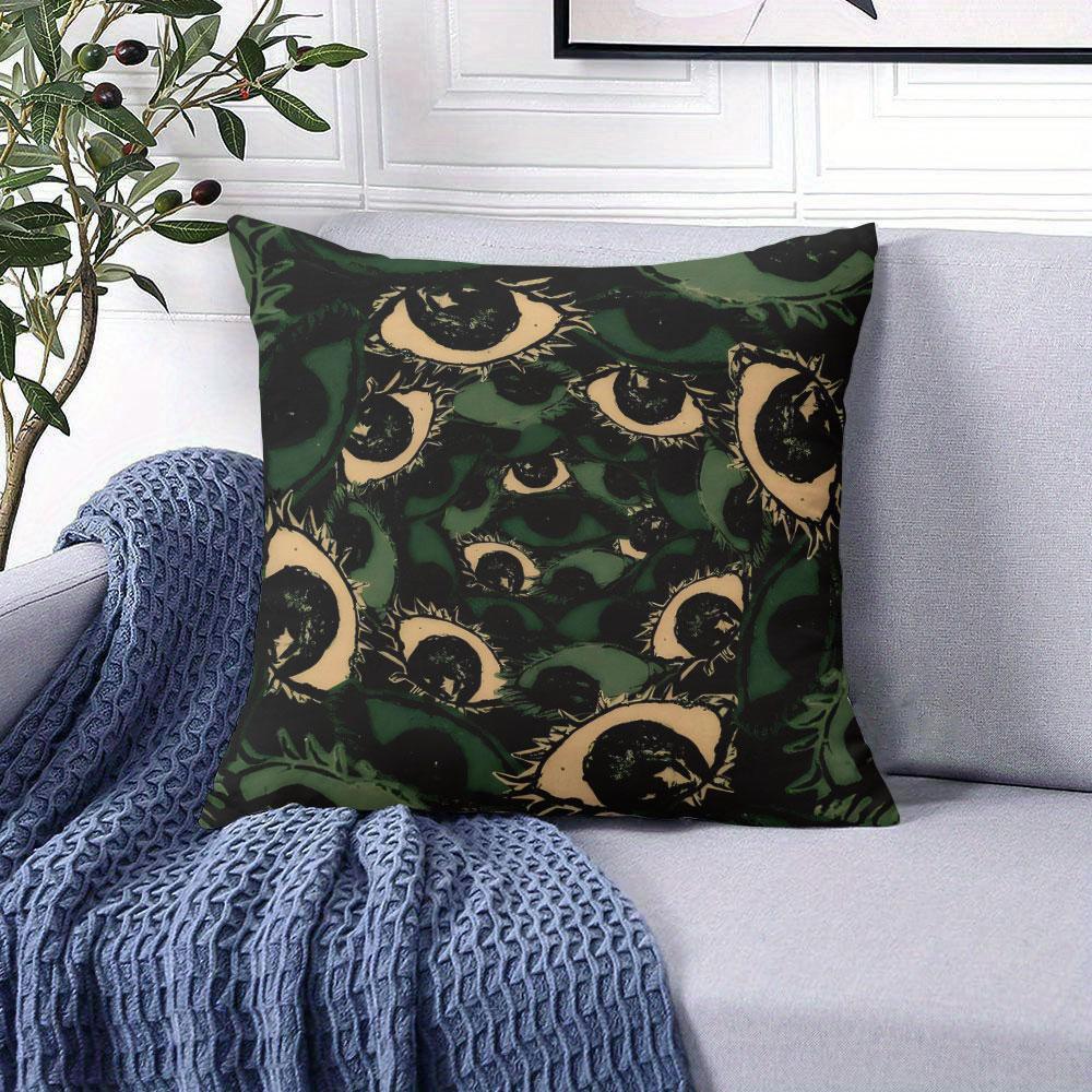 Olive Eye Square Jacquard Pillow Cover for Sofa Office Waist Cushion Cover Home Decorative Pillowcase