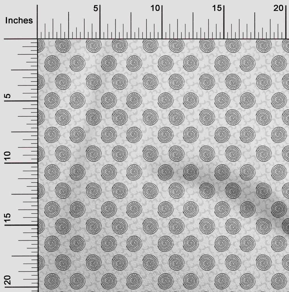 oneOone Cotton Flex Fabric Spiral Block Print Sewing Fabric BTY 40 Inch Wide