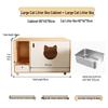 Solid Wood Semi-Closed Cat Litter Cabinet with Anti-Tracking and Anti-Dog Features