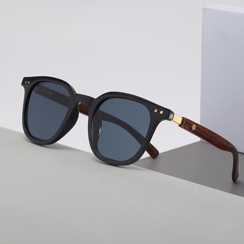 Fashion Wood Grain Leg Rice Nail Square Sunglasses For Men And Women UV Protection Sun Glasses Sunshade Eyeglasses