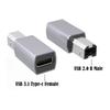 USB C auf USB B Adapter USB Typ C Buchse auf USB B Stecker Konverter USB C auf USB 2.0 B Datensynchronisationsadapter für Drucker