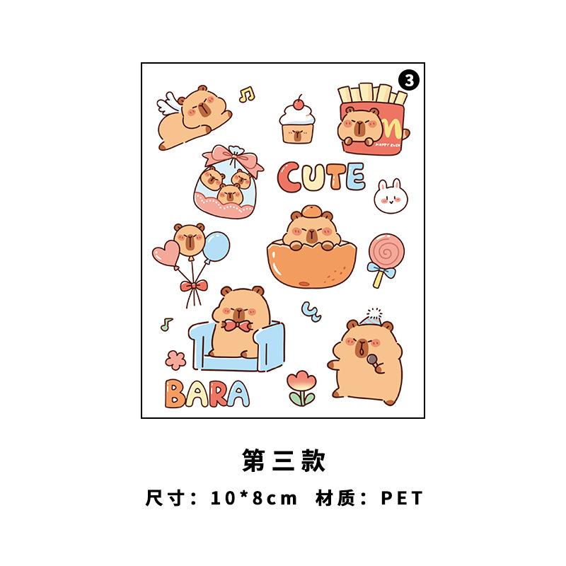 Cute Cartoon Capybara Stickers For Diy Scrapbook Journal Decoration Kids Craft Decals
