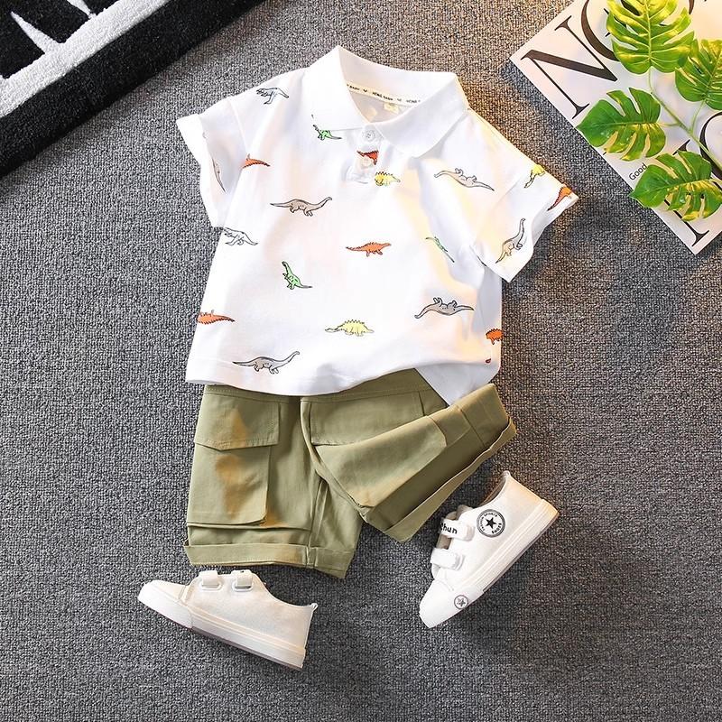 Stylish Boys Summer Outfit Set 2024 Trendy Polo Shirt And Shorts Comfortable Cotton Fabric