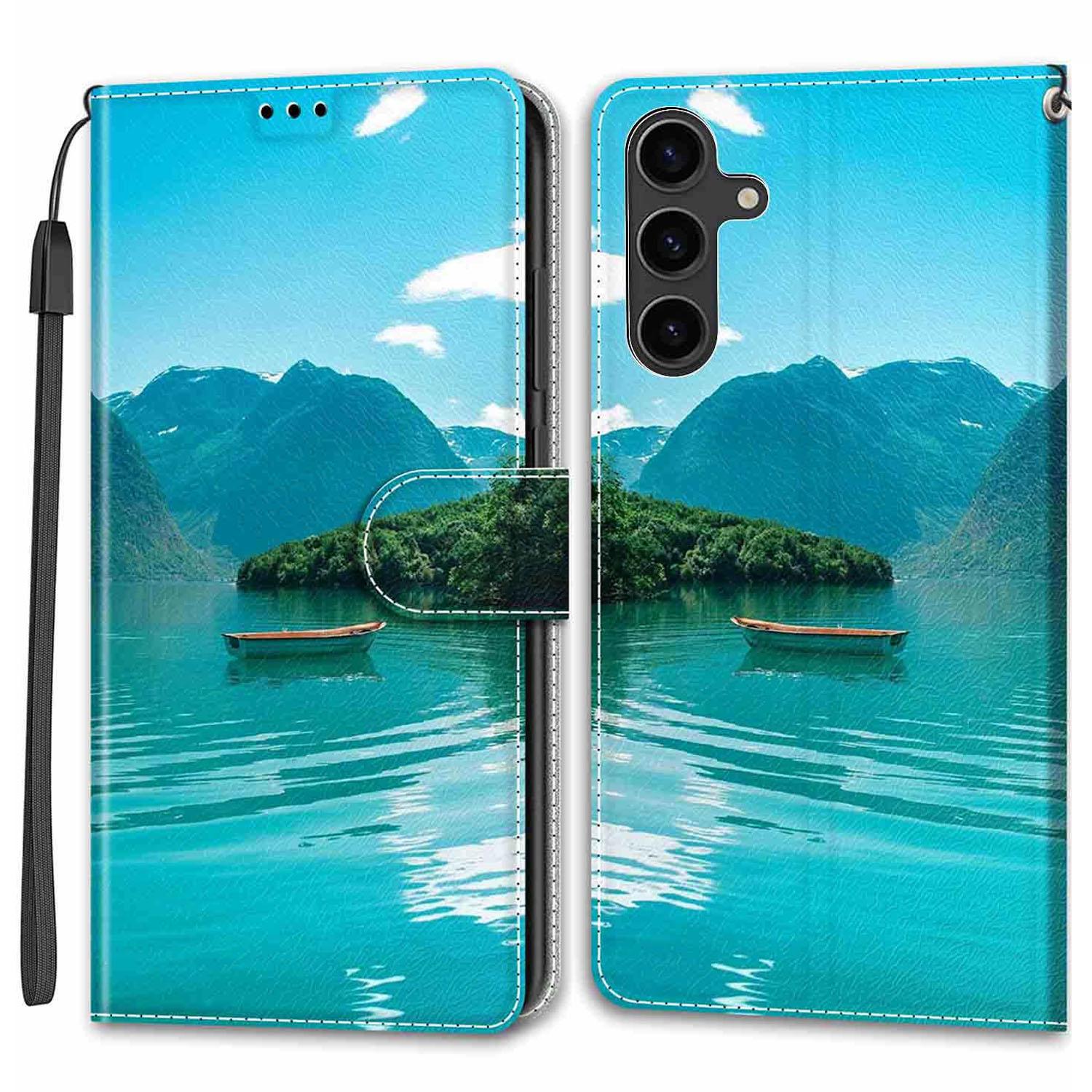 

For Samsung Galaxy S24 Leather Case Card Holder Stand Cover Boat