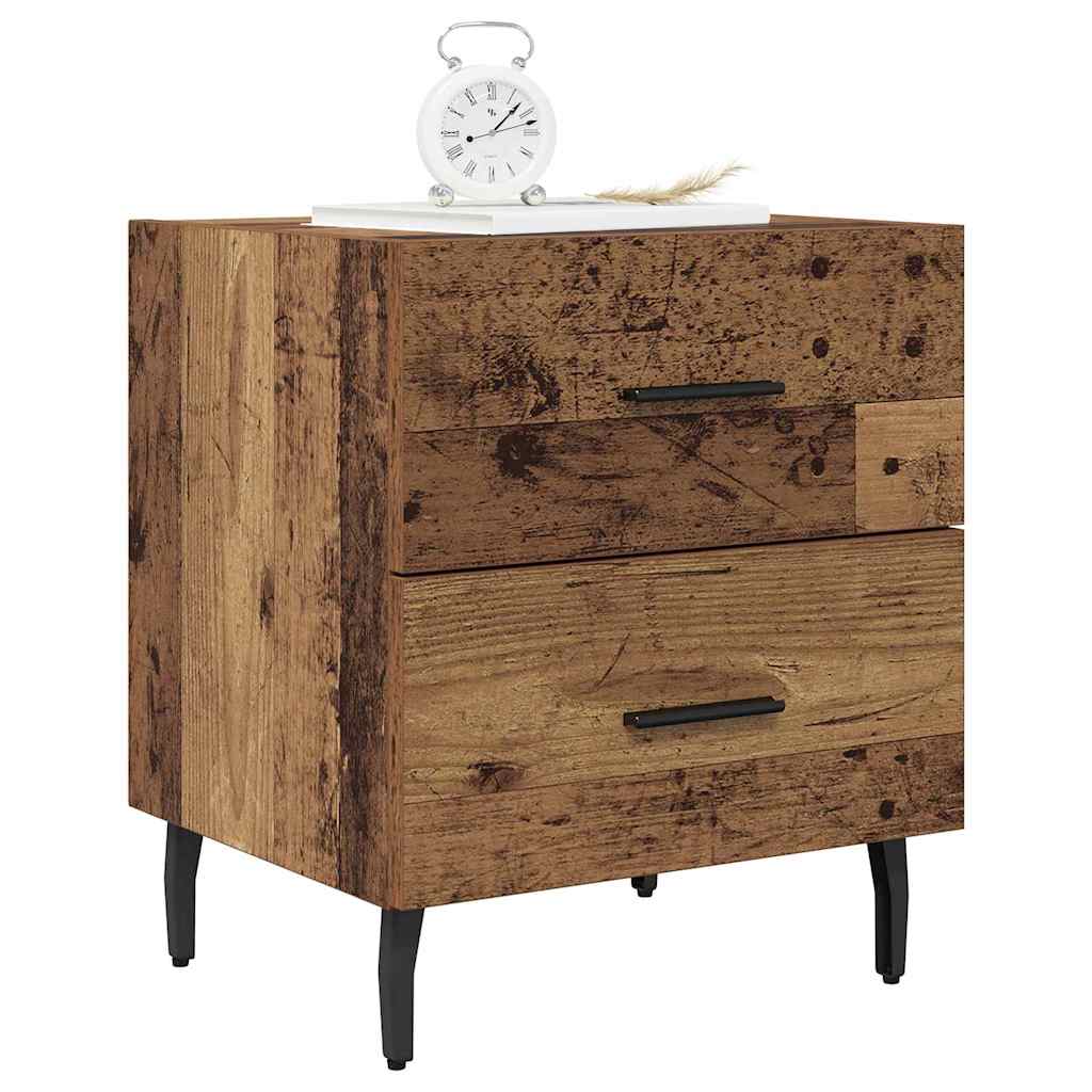 Nightstand Set of 2 Reclaimed Wood Look 40 x 35 x 47.5 cm Engineered Wood