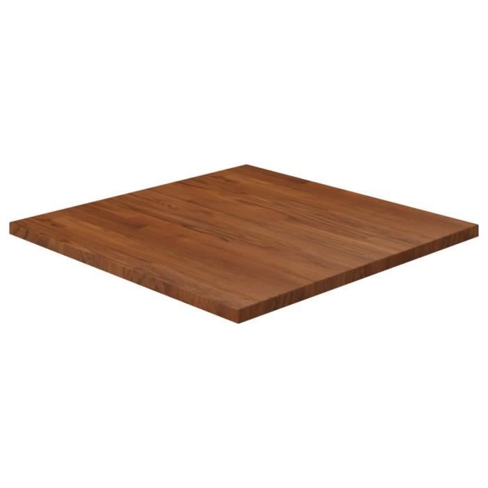 343045 vidaXL Dessus de table carré Marron foncé70x70x2,5cm Bois chêne traité