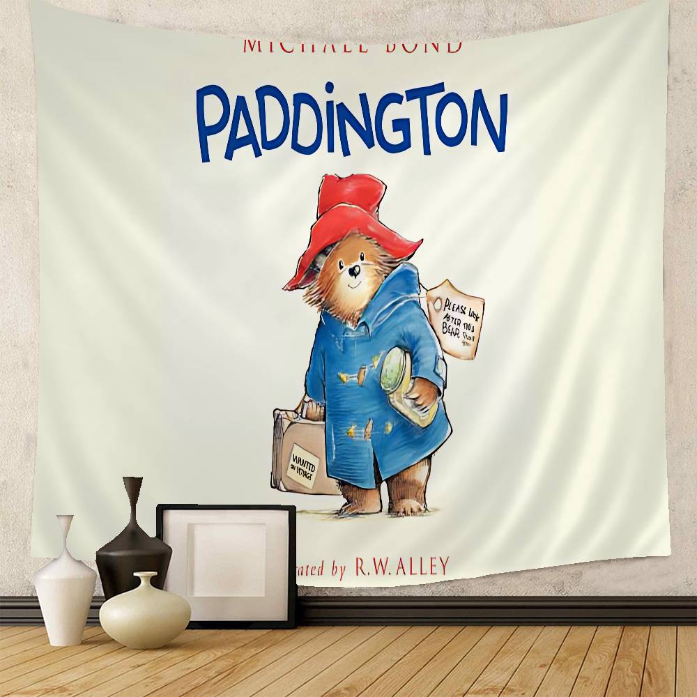 PPaddington Bear Chart Tapestry For Living Room Home Dorm Decor Art Home Decor