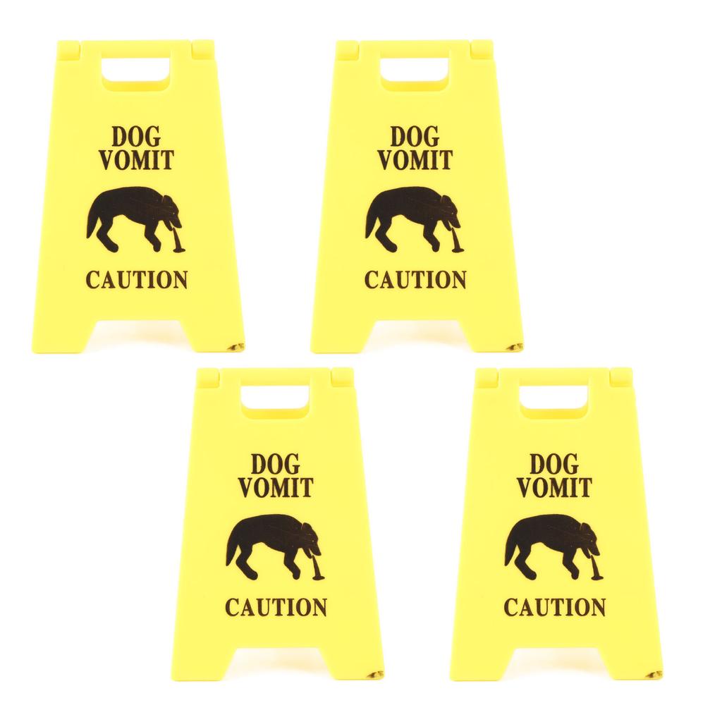 4Pcs Dog Vomit Sign 3D Printing Wear Resistant Multifunctional Dog Vomit Warning Sign Decoration