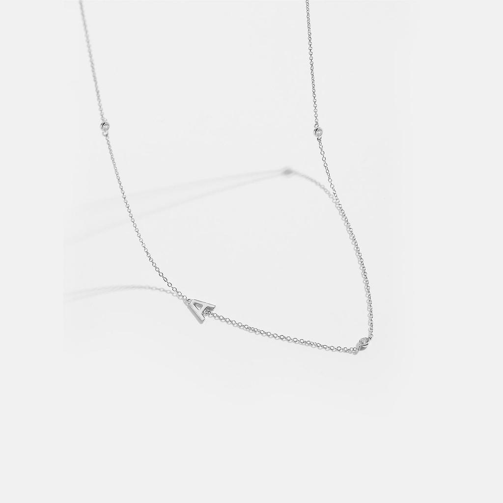 S925 Sterling Silver Initial Necklace for Women - Elegant Polished Clavicle Chain, Fashionable Jewelry, In Stock