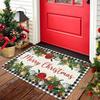 1pc Christmas Dog Mat Merry Bright  Holiday Indoor and Outdoor Rear Front Door Welcome Rug Winter Door Carpet Home Decoration