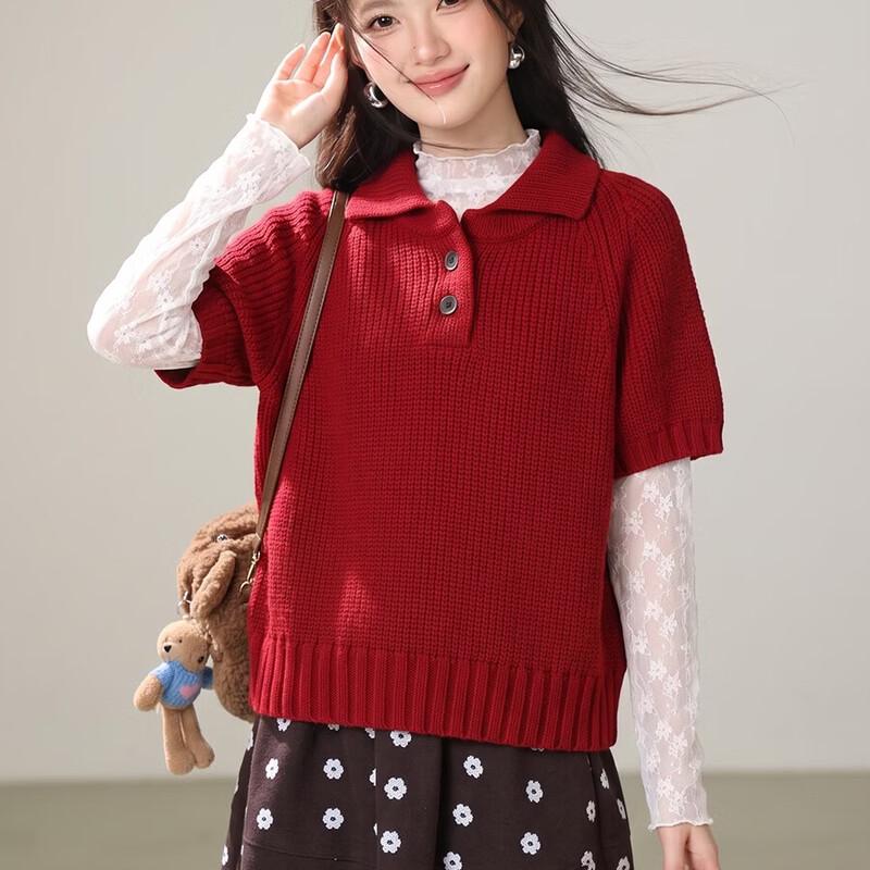 ZOSOUL Women's Long-Sleeve Knit Polo Pullover