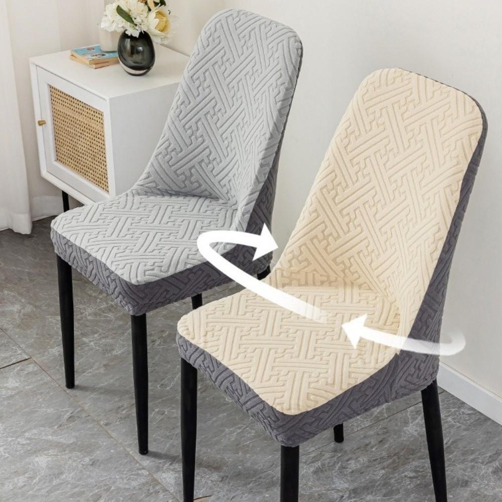 High-elastic Jacquard Dining Chair Cover All-inclusive Dust-proof Integrated Seat Cover Anti-slip Fade Resistant