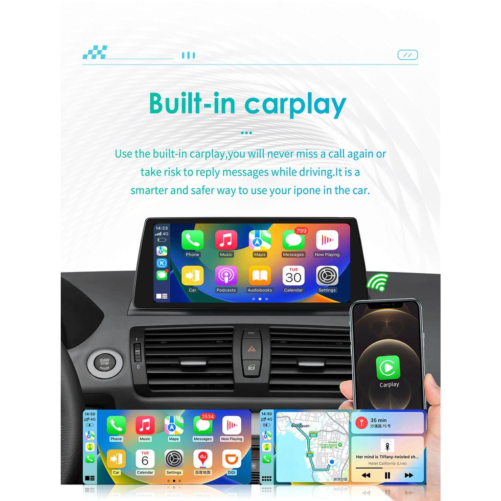 Hizpo 10.25"AI Carplay Android 13 Autoradio For BMW 1 Series E81 E82 E87 E88 CCC CIC No screen multimedia 2din Car radio GPS Stereo Intelligent RDS