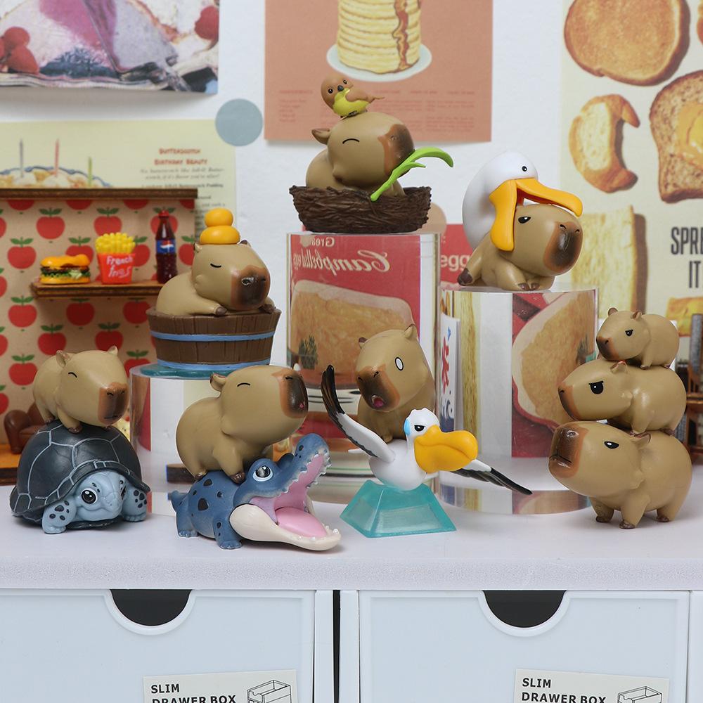 Room Living Capybara Desktop Model Decorated  Cute Childrens Dolls Collection