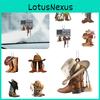 Retro Cowboy-Stiefel und Hut Acryl Hängende Dekoration Für Auto Sattel Schlüsselanhänger Anhänger Ideal Für Besondere Anlässe
