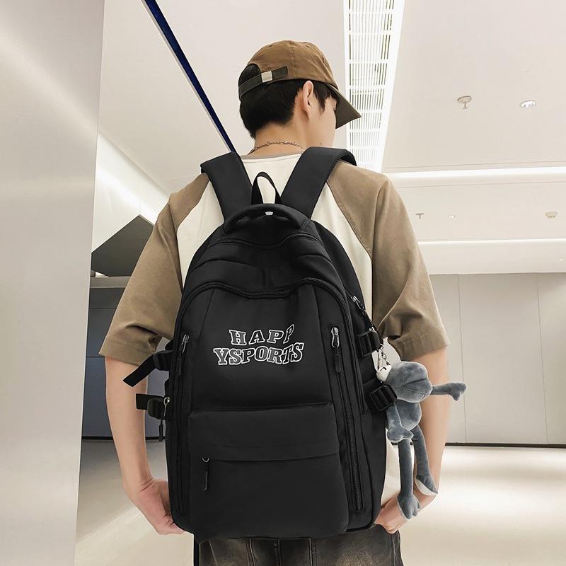 Schoolbag Female Korean Version Versatile High School Junior High School Student Backpack Japanese Alphabet Printing Couple Large Capacity Backpack